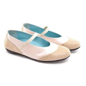 Thierry Rabotin Good Ivory Mary Jane Ballet Flat 36 New